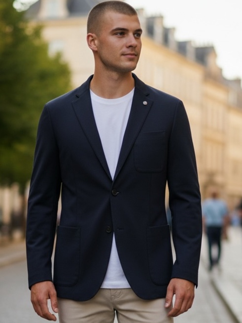 Michael Kors Navy Single-Breasted Sport Coat
